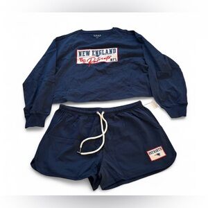 NWT Women’s Erin Andrews NFL New England Patriots Rugby Pajama Set Med $80 MSRP